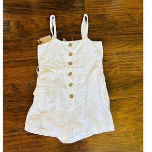 MNG Mango NWT White Button Front Sleeveless Romper Size M NEW